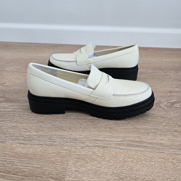 Quince Women’s Italian Leather Lug Sole Loafer Bone Size 8 MSRP $98 New In Box - Picture 12 of 14